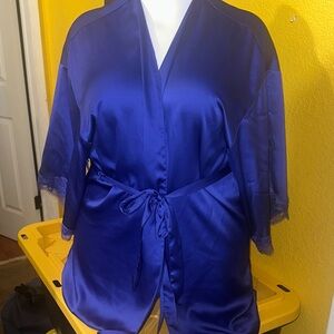 Victoria's Secret Royal Blue Satin Robe